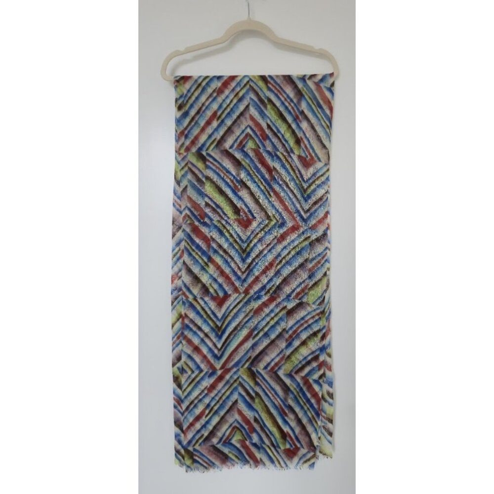 Wilfred Multicolor Geometric Wool Silk Scarf - Picture 2 of 4